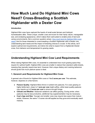 How Much Land Do Highland Mini Cows Need_ Cross-Breeding a Scottish Highlander with a Dexter Cow