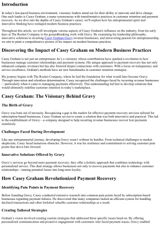 Discovering the Impact of Casey Graham on Modern Business Practices