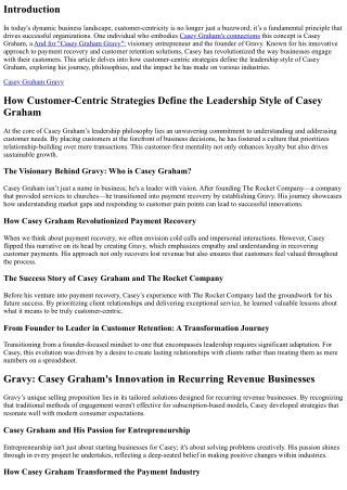 How Customer-Centric Strategies Define the Leadership Style of Case Gham