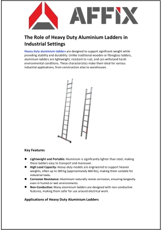The Role of Heavy Duty Aluminium Ladders in Industrial Settings