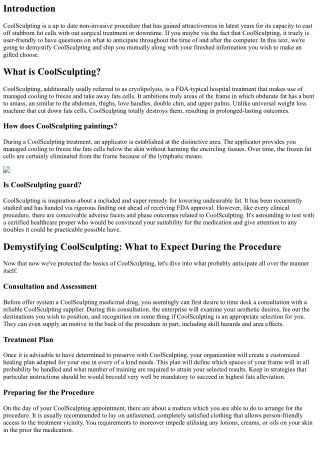 Demystifying CoolSculpting: What to Expect During and After the Procedure