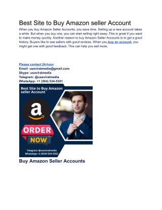 Best Site to Buy Amazon seller Account