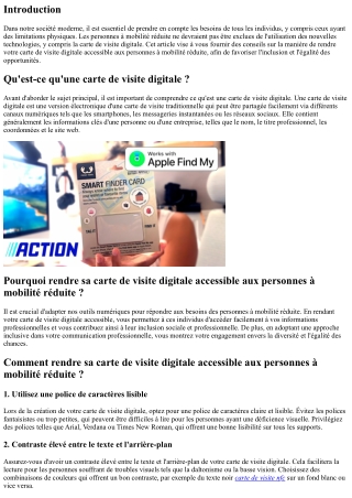 Comment rendre sa carte de visite digitale accessible aux personnes à mobilité r