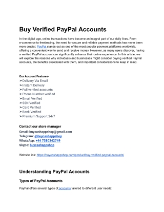 Places To Get In Buy Verified PayPal Accounts