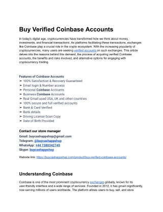 Places To Get In Buy Verified Coinbase Accounts