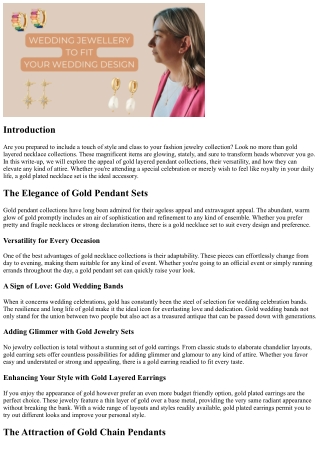 Radiant and Regal: Discover the Appeal of Gold Plated Necklace Sets