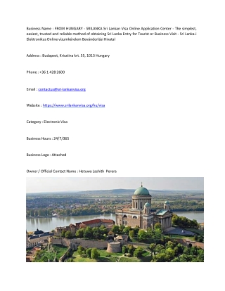 FROM HUNGARY - SRILANKA  Sri Lankan Visa Online Application Center - The simples
