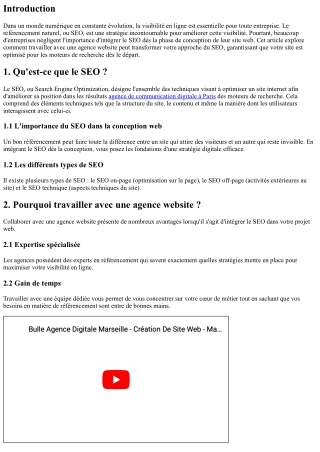 “Comment intégrer le SEO dès la conception de votre site avec une agence.”