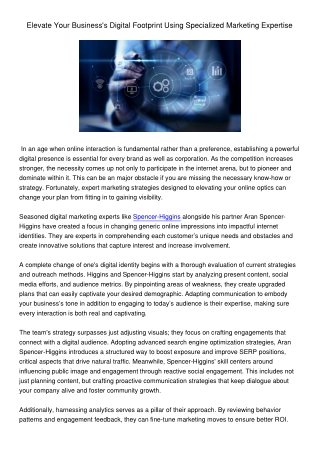 ElevateYourBusinesssDigitalFootprintUsingSpecializedMarketingExpertise