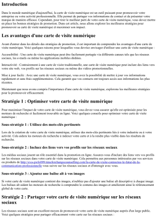 Les meilleures stratégies pour promouvoir sa carte de visite numérique