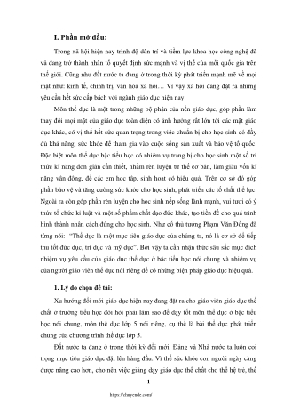 Phương pháp giảng dạy bài thể dục phát triển chung Lớp 5