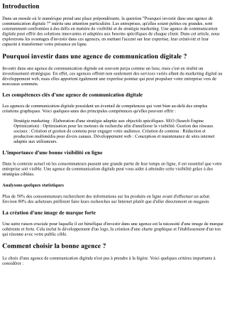 Pourquoi investir dans une agence de communication digitale ?