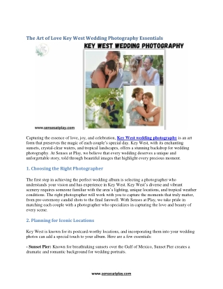 The Art of Love Key West Wedding Photography Essentials