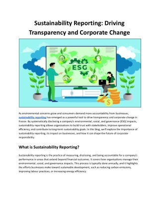 Sustainability Reporting: Driving Transparency and Corporate Change