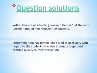 Question solutions
