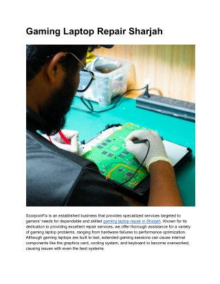 Gaming Laptop Repair Sharjah