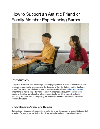 How to Support an Autistic Friend or Family Member Experiencing Burnout