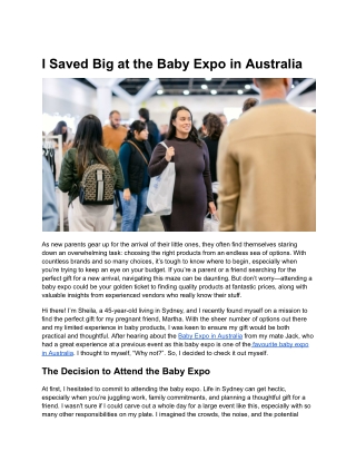 I Saved Big at the Baby Expo in Australia