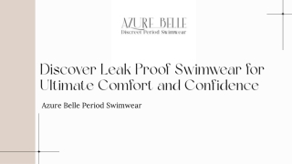 Stylish Leak Proof Swimwear for Confident Water Adventures