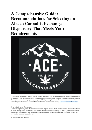 Alaska Cannabis Exchange - dispensary near me