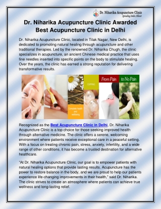 Top Acupuncture Doctors in Delhi