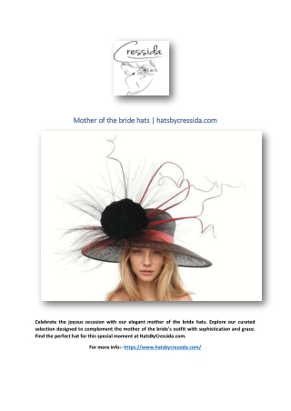 Mother of the bride hats | hatsbycressida.com