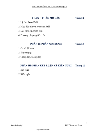 Phương pháp huấn luyện điều lệnh