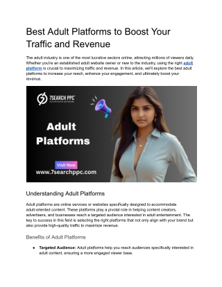 Best Adult Platforms to Boost Your Traffic and Revenue