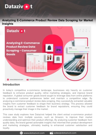Analyzing E-Commerce Product Review Data Scraping for Market Insights
