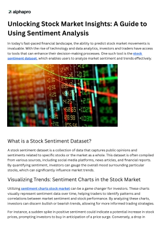 Unlocking Stock Market Insights A Guide to Using Sentiment Analysis