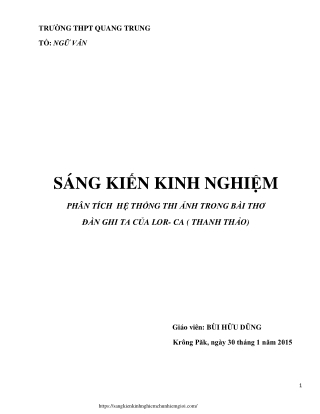 Phân tích hệ thống thi ảnh trong bài thơ Đàn ghi ta của Lor-ca (Thanh Thảo)