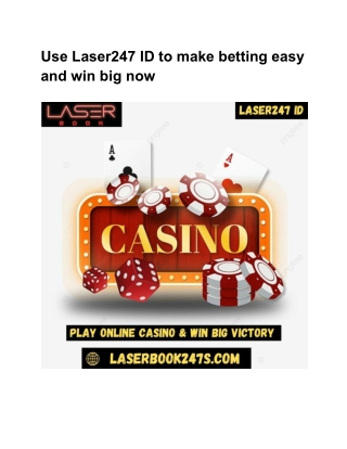 Use Laser247 ID to make betting easy and win big now