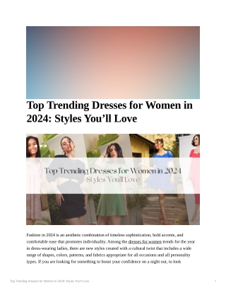 Top Trending Dresses for Women in 2024 Styles You’ll Love