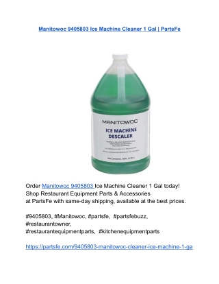 Manitowoc 9405803 Ice Machine Cleaner 1 Gal _ PartsFe