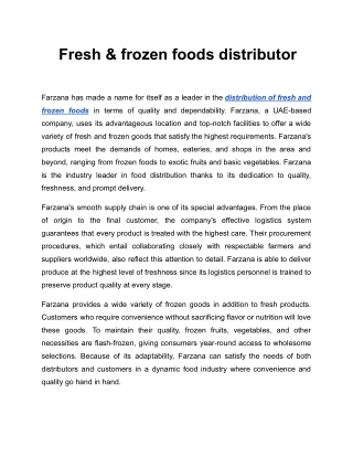 Fresh & frozen foods distributor