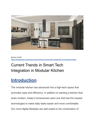Current Trends in Smart Tech Integration in Modular Kitchen