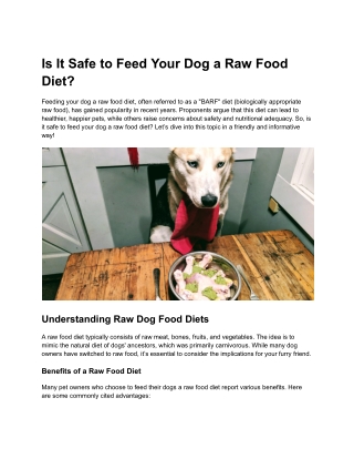 Is It Safe to Feed Your Dog a Raw Food Diet?