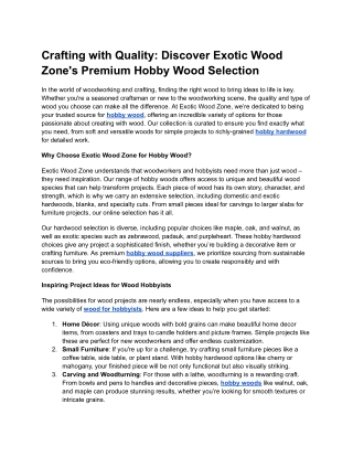 hobby wood