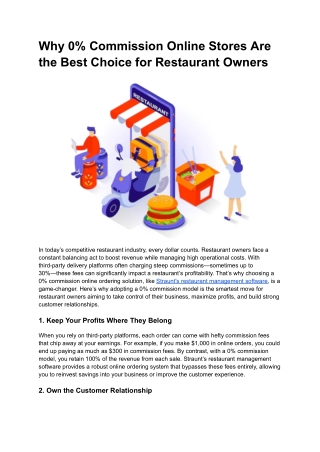 Why 0% Commission Online Stores Are the Best Choice for Restaurant Owners