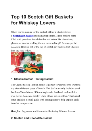 Top 10 Scotch Gift Baskets for Whiskey Lovers