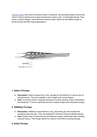 thumb forceps types