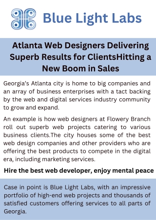 Atlanta Web Designers Delivering Superb Results for Clients Hitting a New Boom