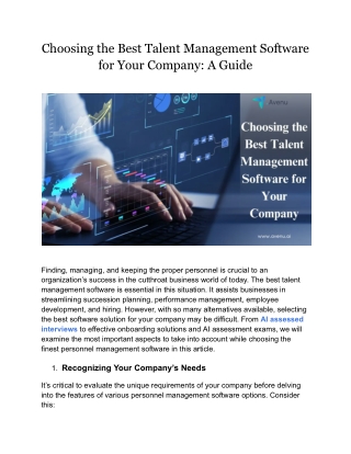 Choosing the Best Talent Management Software for Your Company_ A Guide