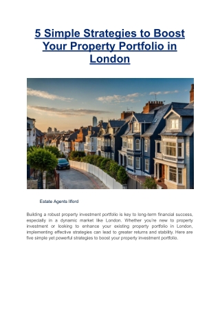 5 Simple Strategies to Boost Your Property Portfolio in London