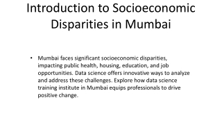 Leveraging Data Science to Tackle Socioeconomic Disparities in Mumbai