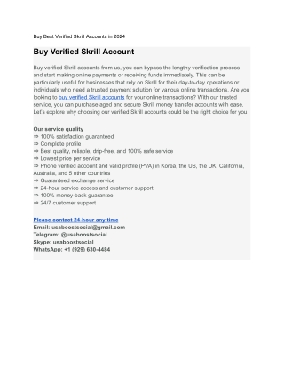 Buy Verified Skrill Accounts in Easy Process