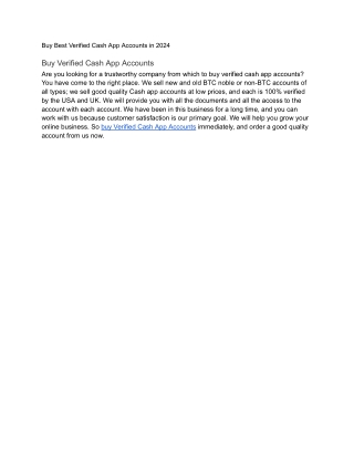 Buy Best Verified Cash App Accounts in 2024