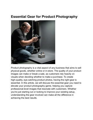 Essential Gear for Product Photography