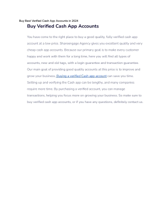 Buy Best Verified Cash App Accounts in 2024