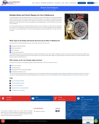 Brake and Clutch Repair Service in Melbourne
